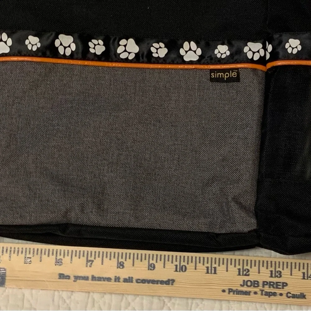 Simple Black and Gray Pet Travel Bag with Orange Accents